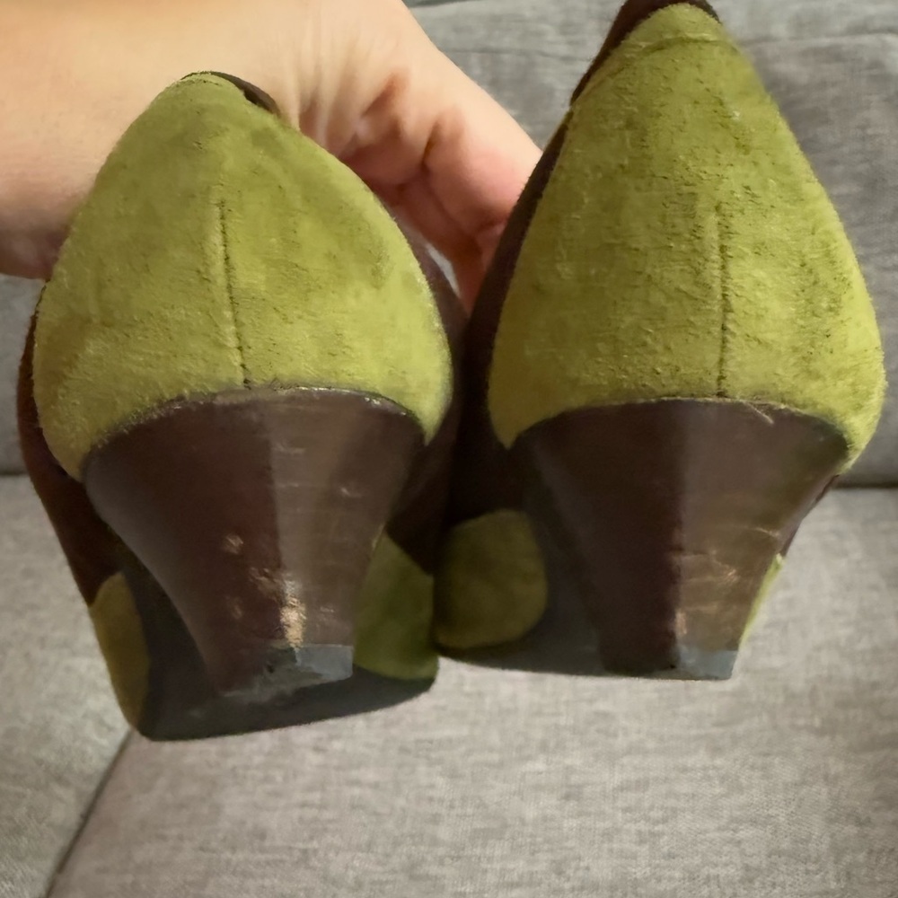 Women’s Diane B Milano Suede Green Brown Shoes Vintage Italy 38.5 Used - Picture 9 of 15